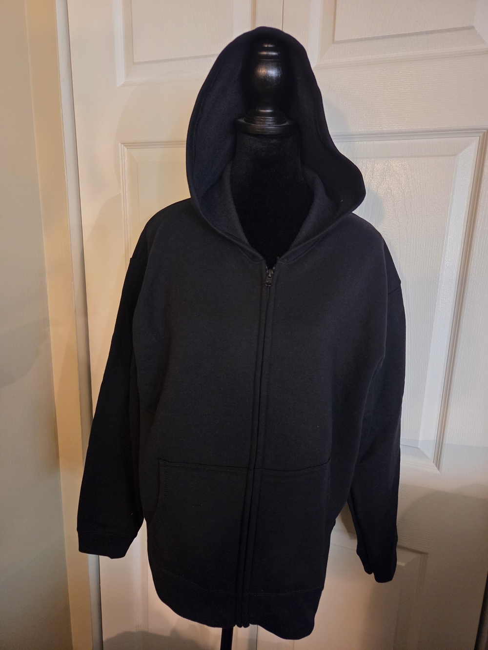 Hanes Black Full-Zip Hooded Sweatshirt Jacket - Ecosmart